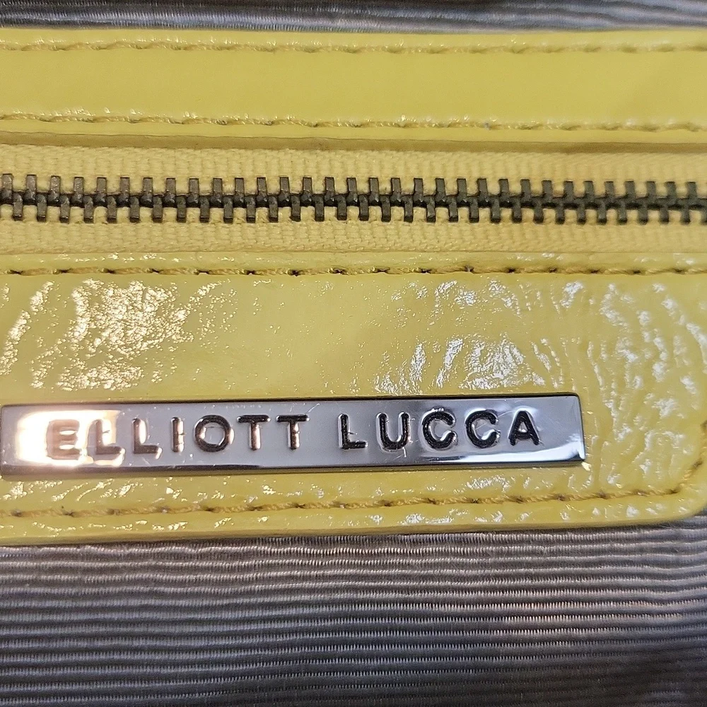 ELLIOTT LUCCA Yellow Cow Leather Braided Chain Strap Magnetic Closure Hobo Bag